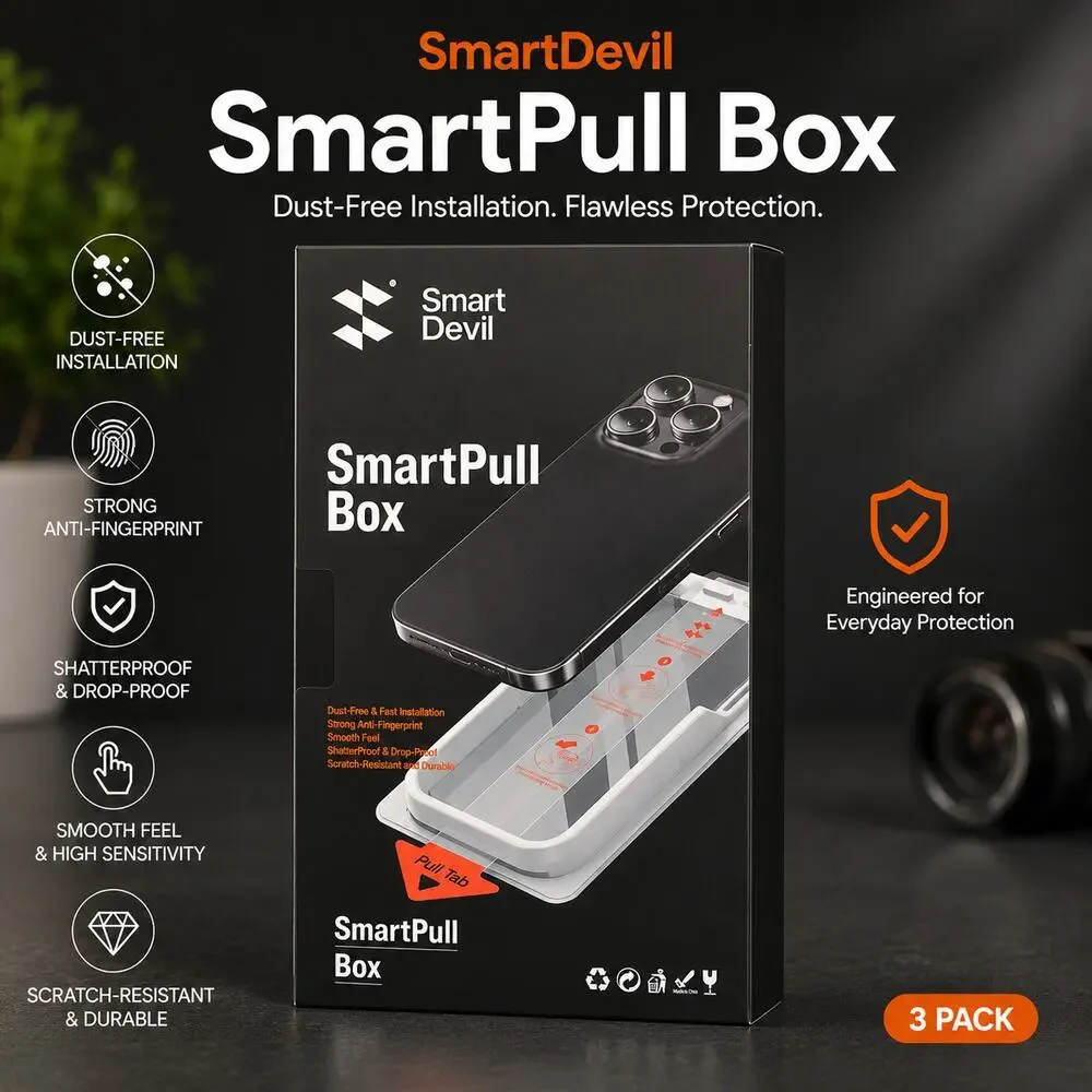 Lot 3 SmartDevil SmartPull Box Tempered Glass Screen Protector-iPhone 14 Pro Max
